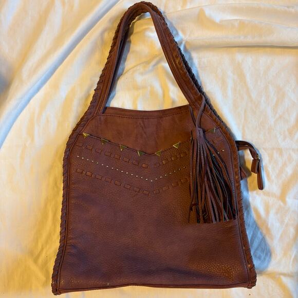 Steven by Steve Madden Genuine Leather Boho Tote Handbag - Picture 1 of 10